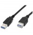 USB 2.0 prodlužovací kabel A-A, konektory male-female, stíněný, délka 3m, černý