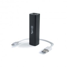 Záložní baterie CELLY Powerbank s USB výstupem a microUSB kabelem, 2000 mAh, 1A, černá