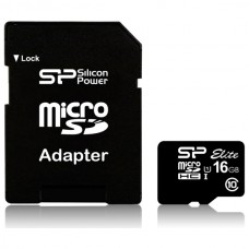 Paměťová karta Silicon Power microSDHC UHS-1, 16GB + adaptér SD